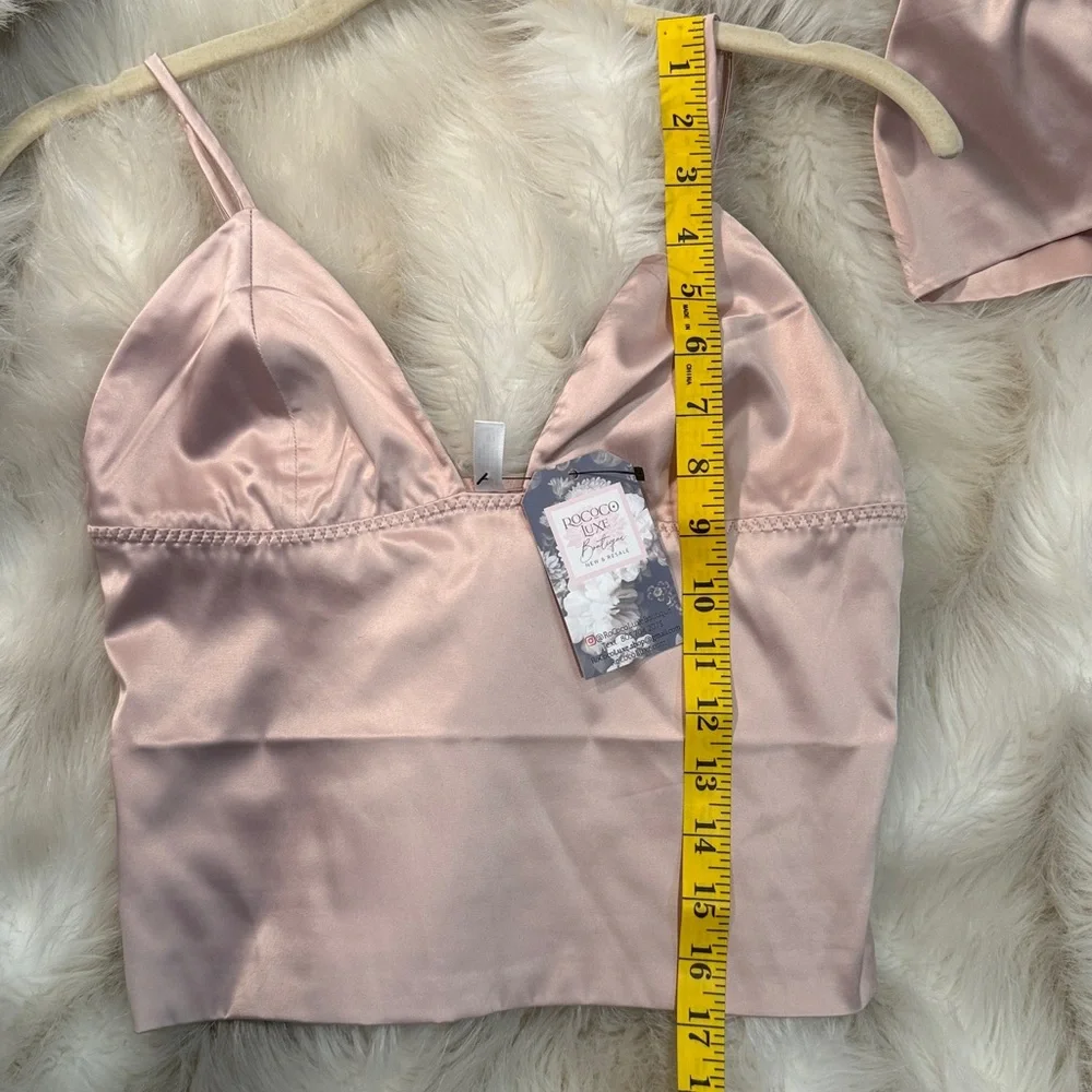 Satin Blush Bralette camisole adjustable straps stretch soft‎ shimmer sz S or M